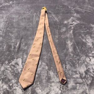 Pintail Tie Silk Blend Birds Pheasants Tan Neck